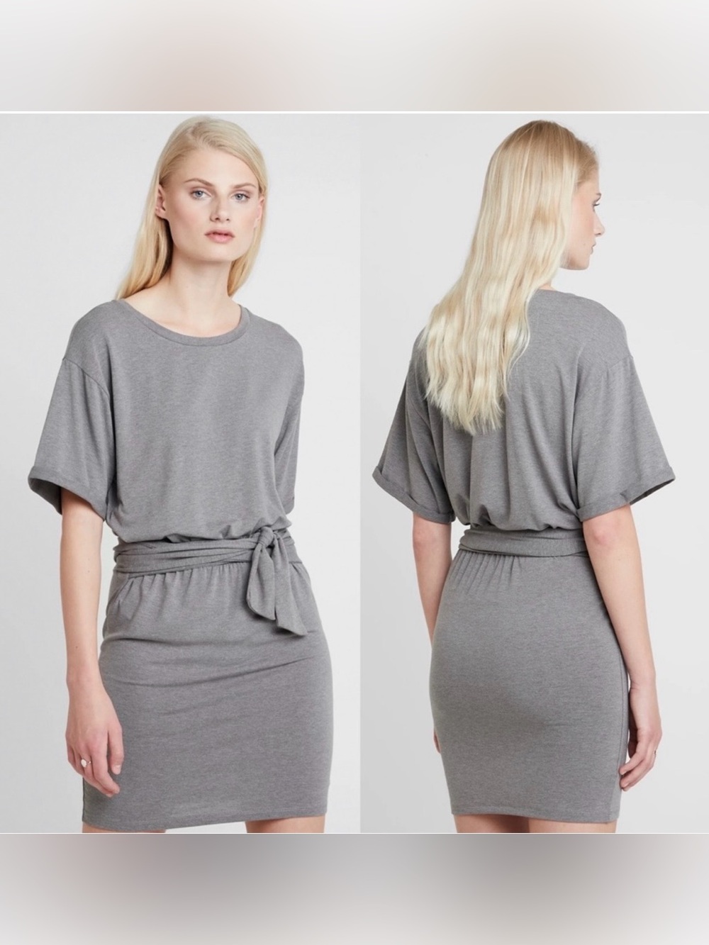 AllSaints Gray Tie-Waist Mini Skirt